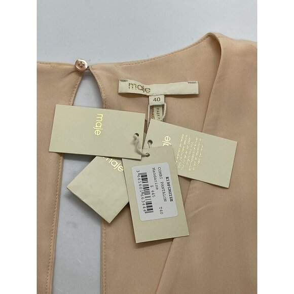 MAJE Piruize Cold-shoulder Crepe And Stretch-twill Jumpsuit In Mandarine Sz 40 - Picture 7 of 9